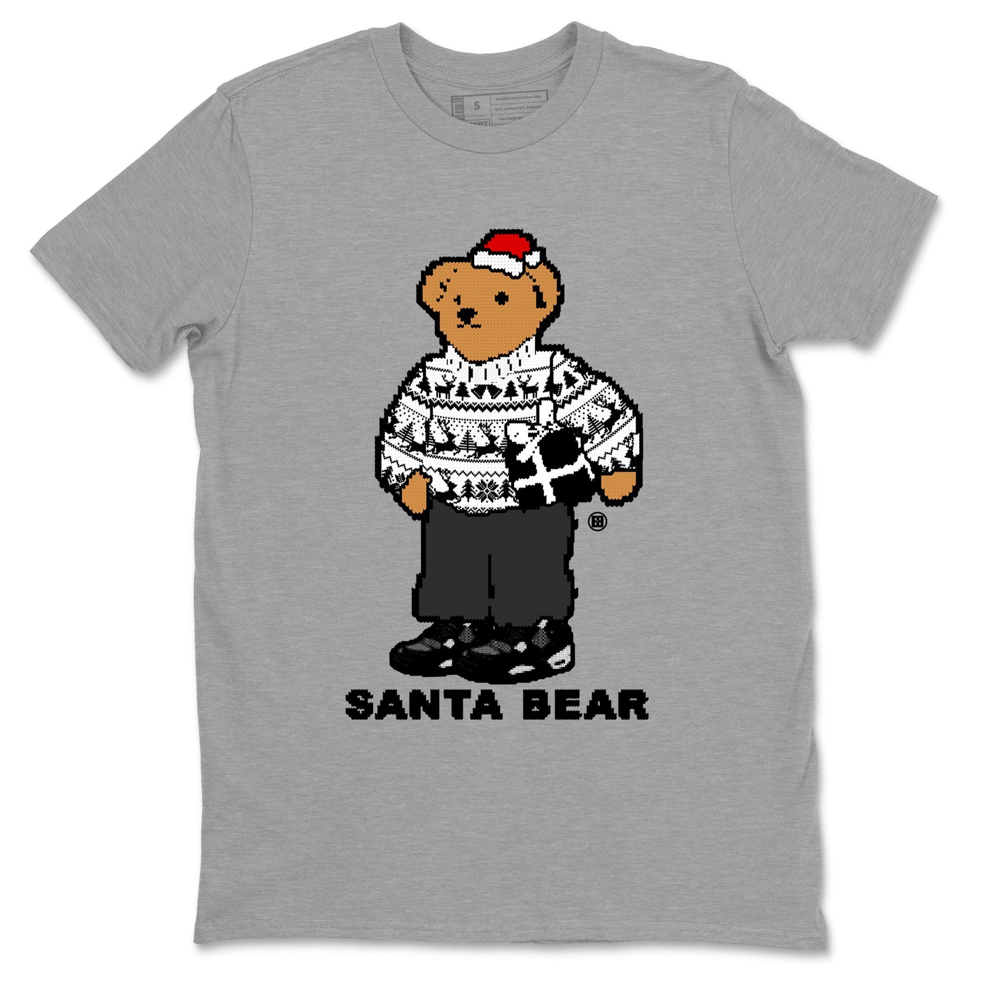 Santa Bear Sneaker Tees - Air Jordan 4 White Thunder