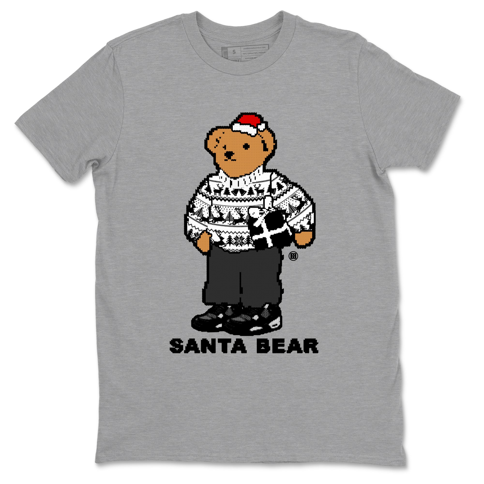 Santa Bear Sneaker Tees - Air Jordan 4 White Thunder