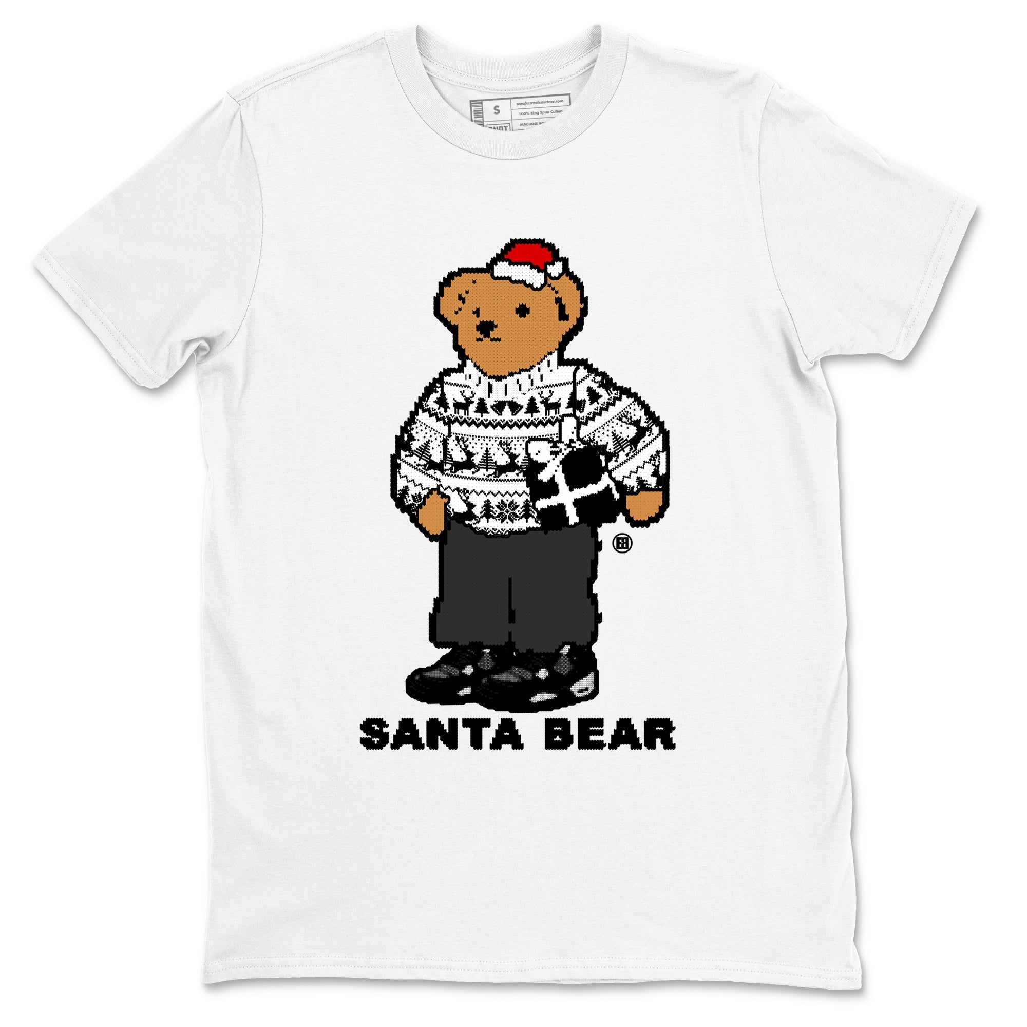 Santa Bear Sneaker Tees - Air Jordan 4 White Thunder