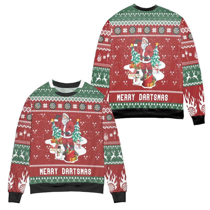Santa Claus Merry Dartsmas Ugly Christmas Sweater ? Usalast