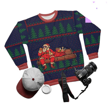 Santa Eating Burger Doing It For Hosmerry Xmas 3d Ugly Christmas Sweater ? Usalast