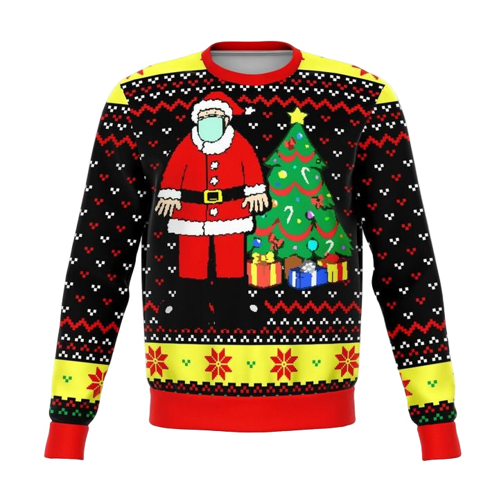 Santa Face Mask Cringe Meme 2022 Design 3d Ugly Christmas Sweater ? Usalast