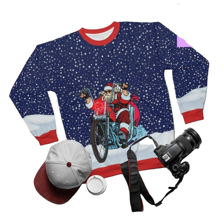 Santa Merry Driving Bike 3d Ugly Christmas Sweater ? Usalast