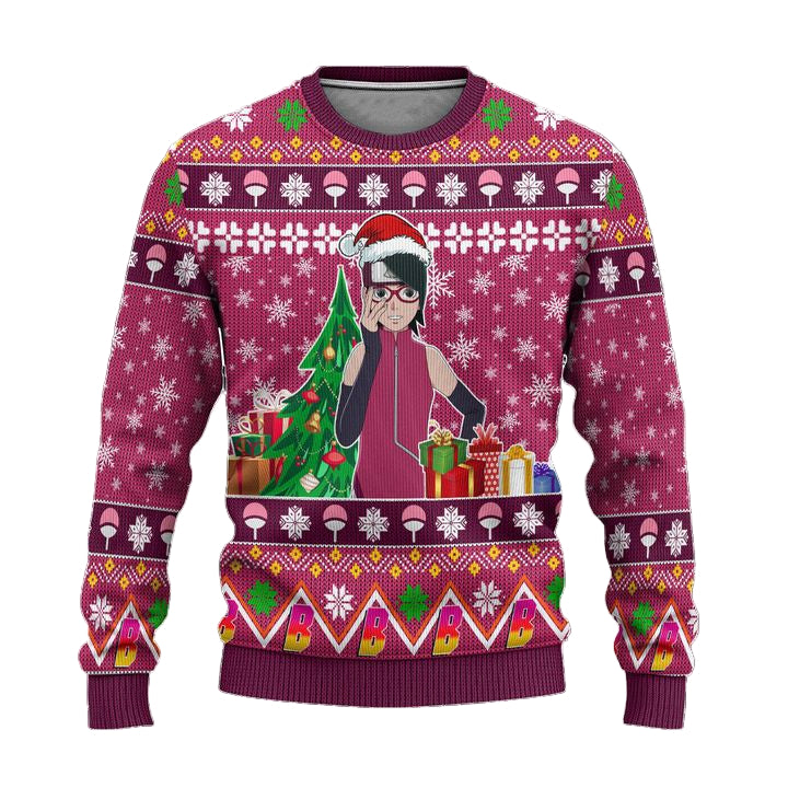 Sarada Uchiha Anime Ugly Christmas Sweater Custom Boruto Xmas Gift ? Usalast