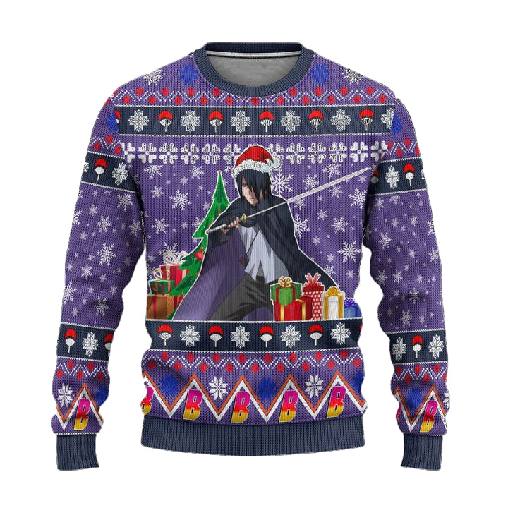 Sasuke Uchiha Anime Ugly Christmas Sweater Custom Boruto Xmas Gift ? Usalast