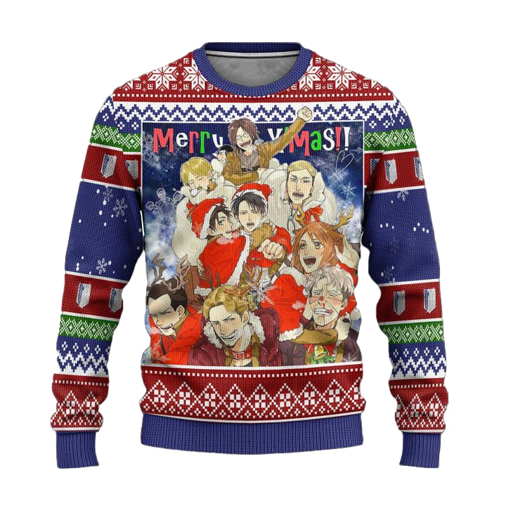 Scout Regiment Attack on Titan Anime Ugly Christmas Sweater Xmas Gift ? Usalast
