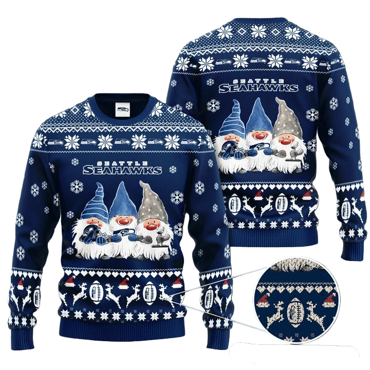 Seattle Seahawks Gnome De Noel Christmas Ugly Sweater ? Usalast