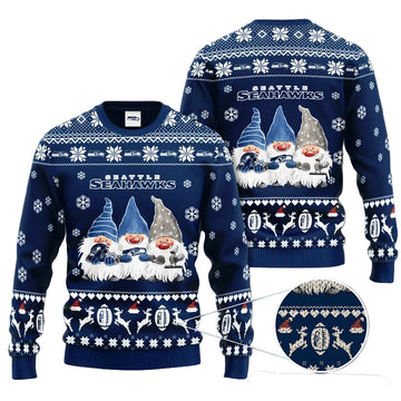 Seattle Seahawks Gnome De Noel Christmas Ugly Sweater ? Usalast