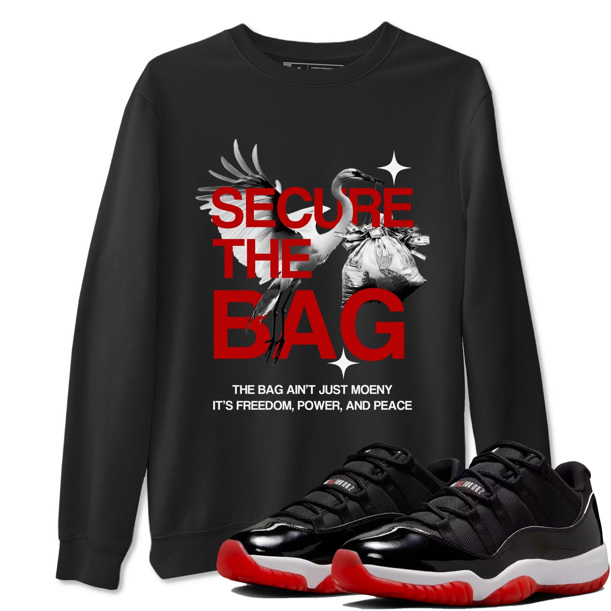 Secure The Bag Sneaker Tees - Air Jordan 11 Bred