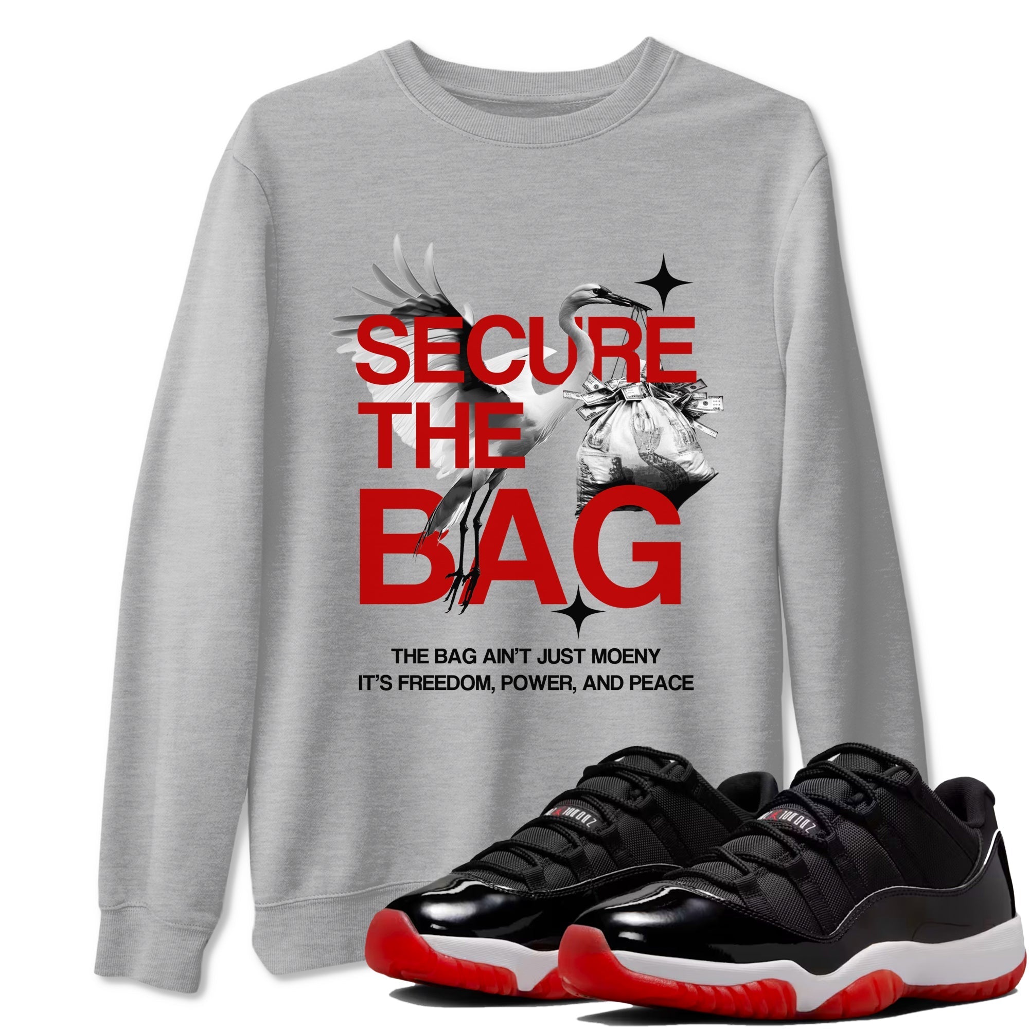 Secure The Bag Sneaker Tees - Air Jordan 11 Bred