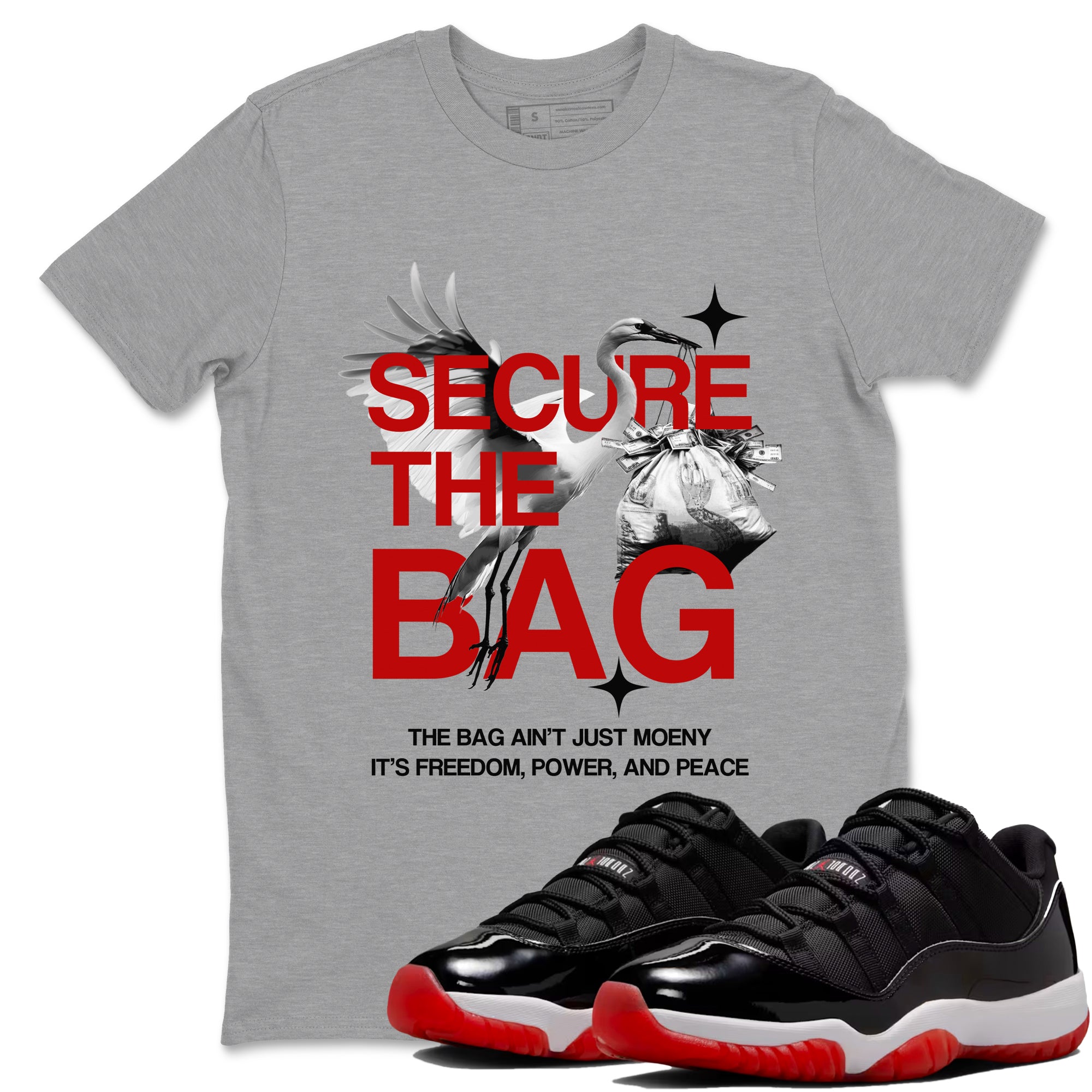 Secure The Bag Sneaker Tees - Air Jordan 11 Bred