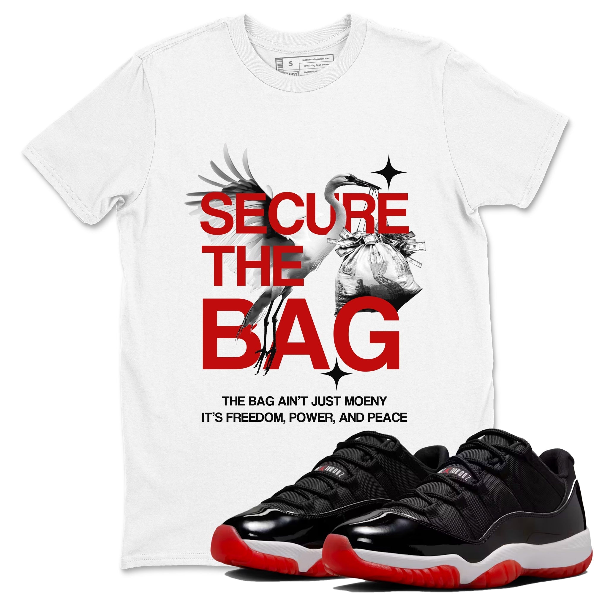 Secure The Bag Sneaker Tees - Air Jordan 11 Bred