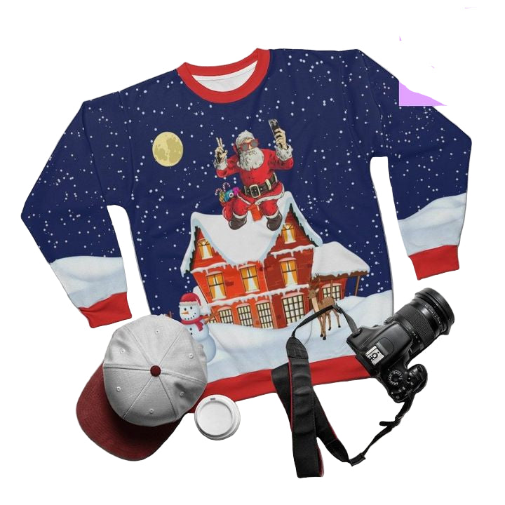 Selife Santa Merry Taking Selfie 3d Ugly Christmas Sweater ? Usalast