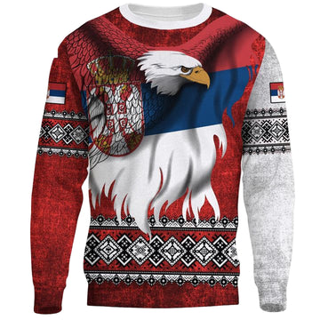 Serbia Sweater Serbian Eagle Special Version Knitted Long-Sleeved Sweater A7 ? Usalast