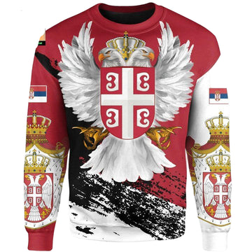 Serbia Sweater ? Serbian White Eagle Knitted Long-Sleeved Sweater A7 ? Usalast