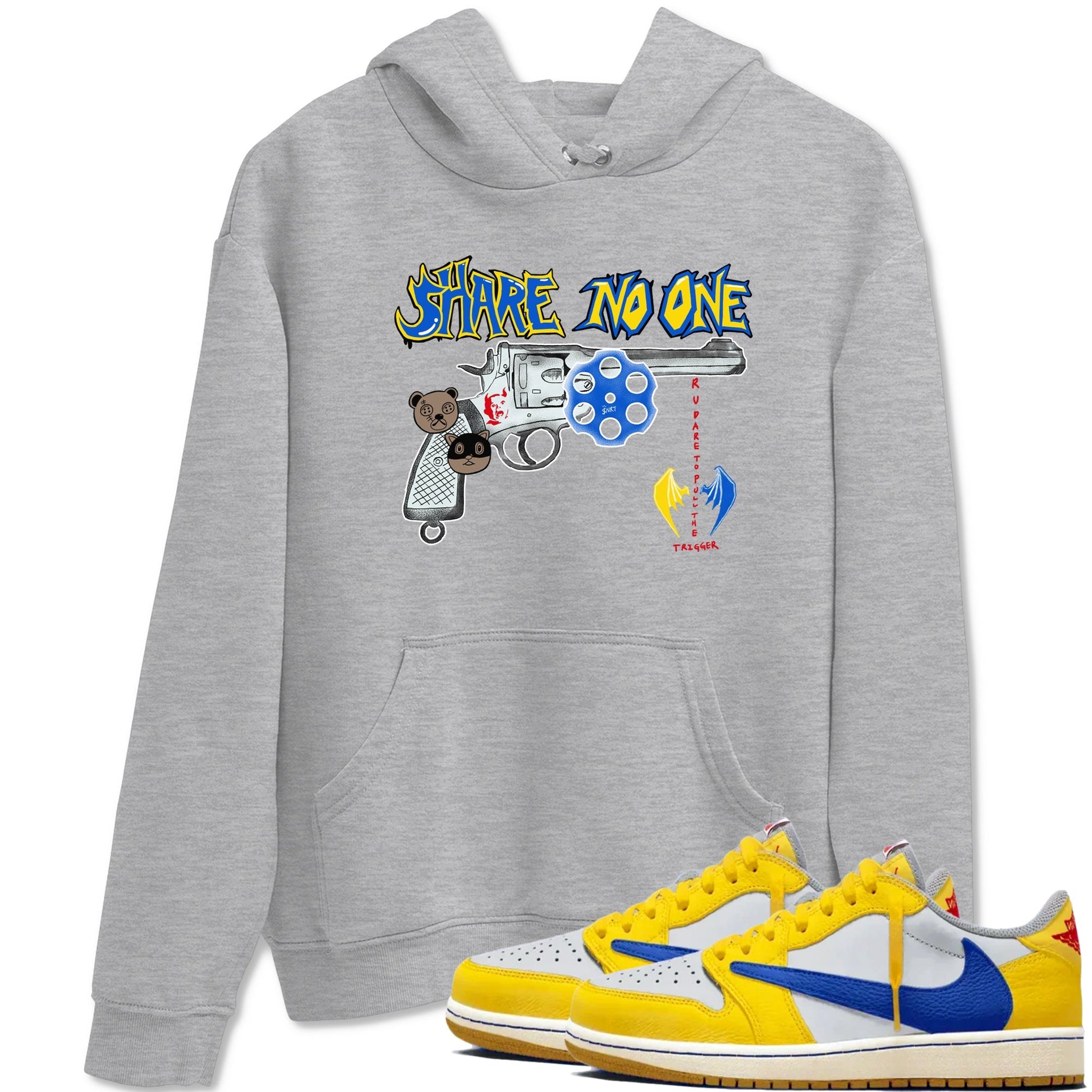 Share No One Sneaker Tees - Air Jordan 1 Travis Scott Canary