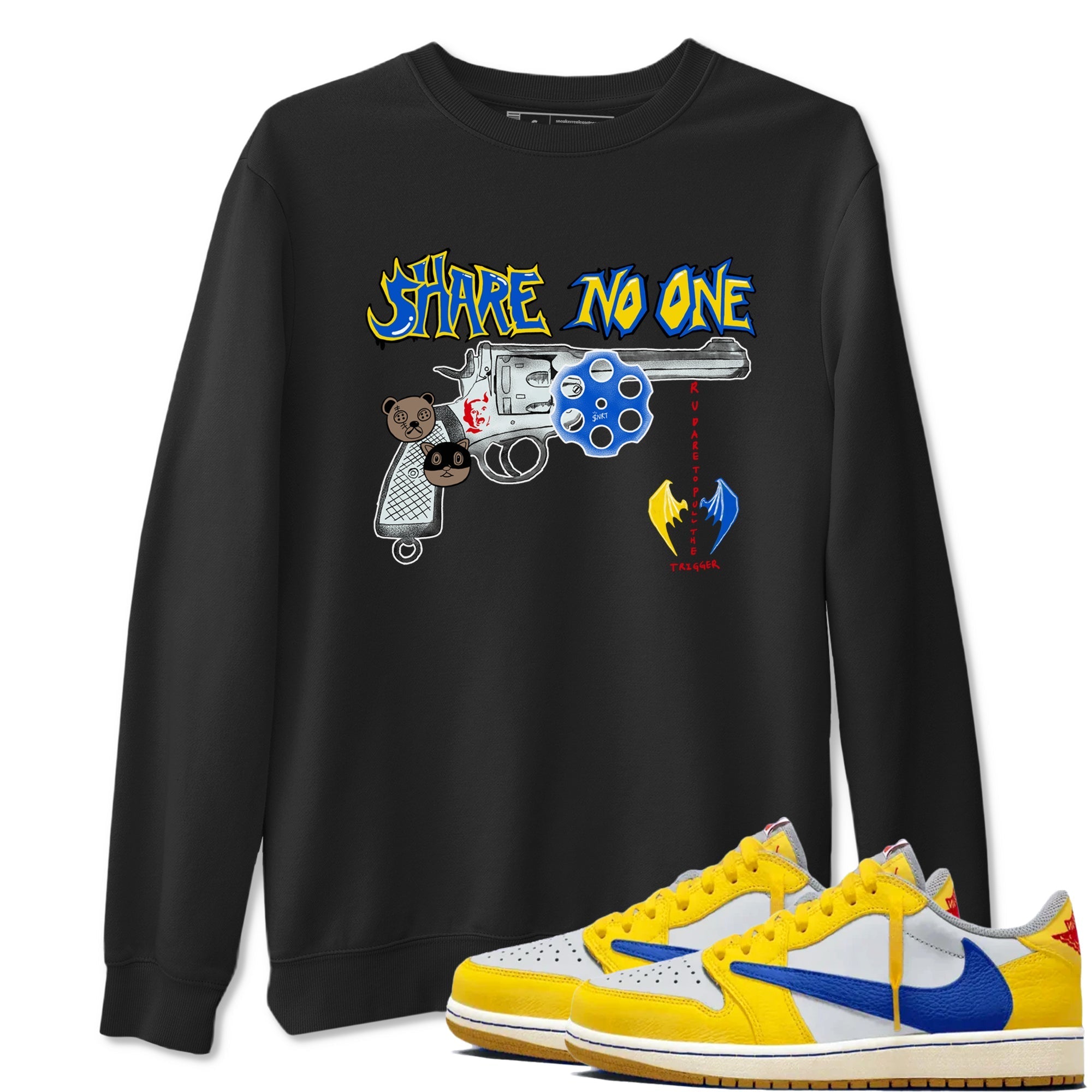 Share No One Sneaker Tees - Air Jordan 1 Travis Scott Canary