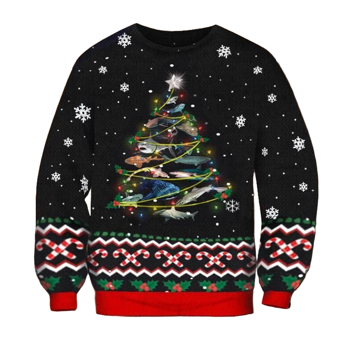 Shark Christmas Tree Sweater Ugly Christmas Sweater ? Usalast