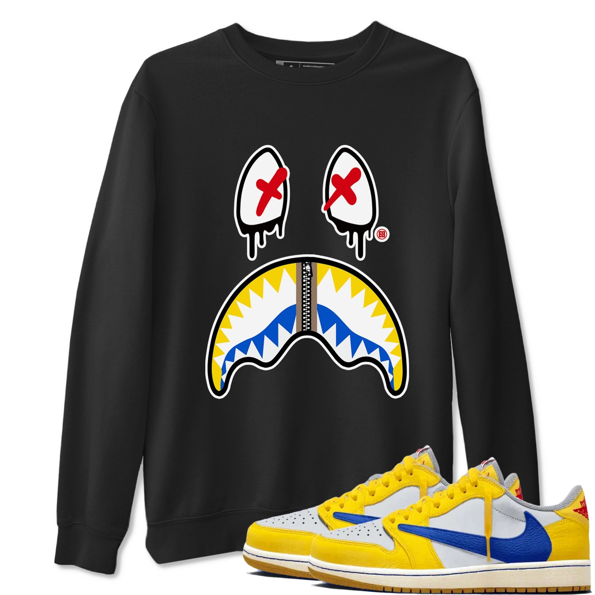 Shark Face Sneaker Tees - Air Jordan 1 Travis Scott Canary