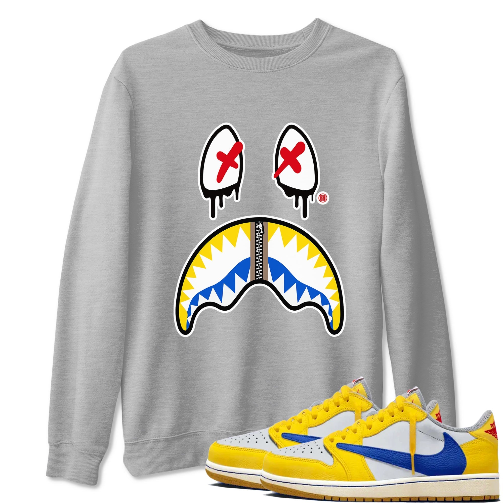 Shark Face Sneaker Tees - Air Jordan 1 Travis Scott Canary
