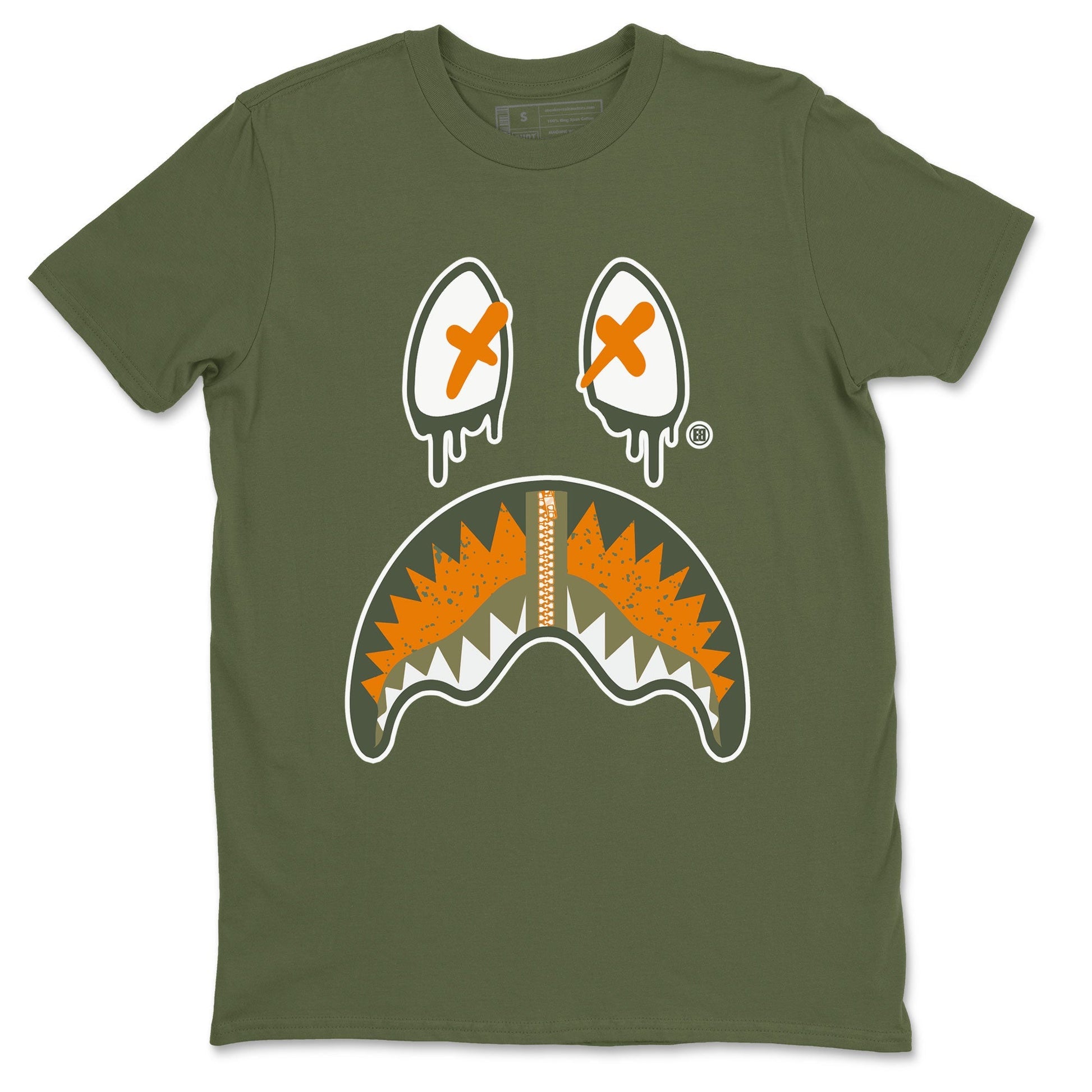 Shark Face Sneaker Tees - Air Jordan 5 Olive