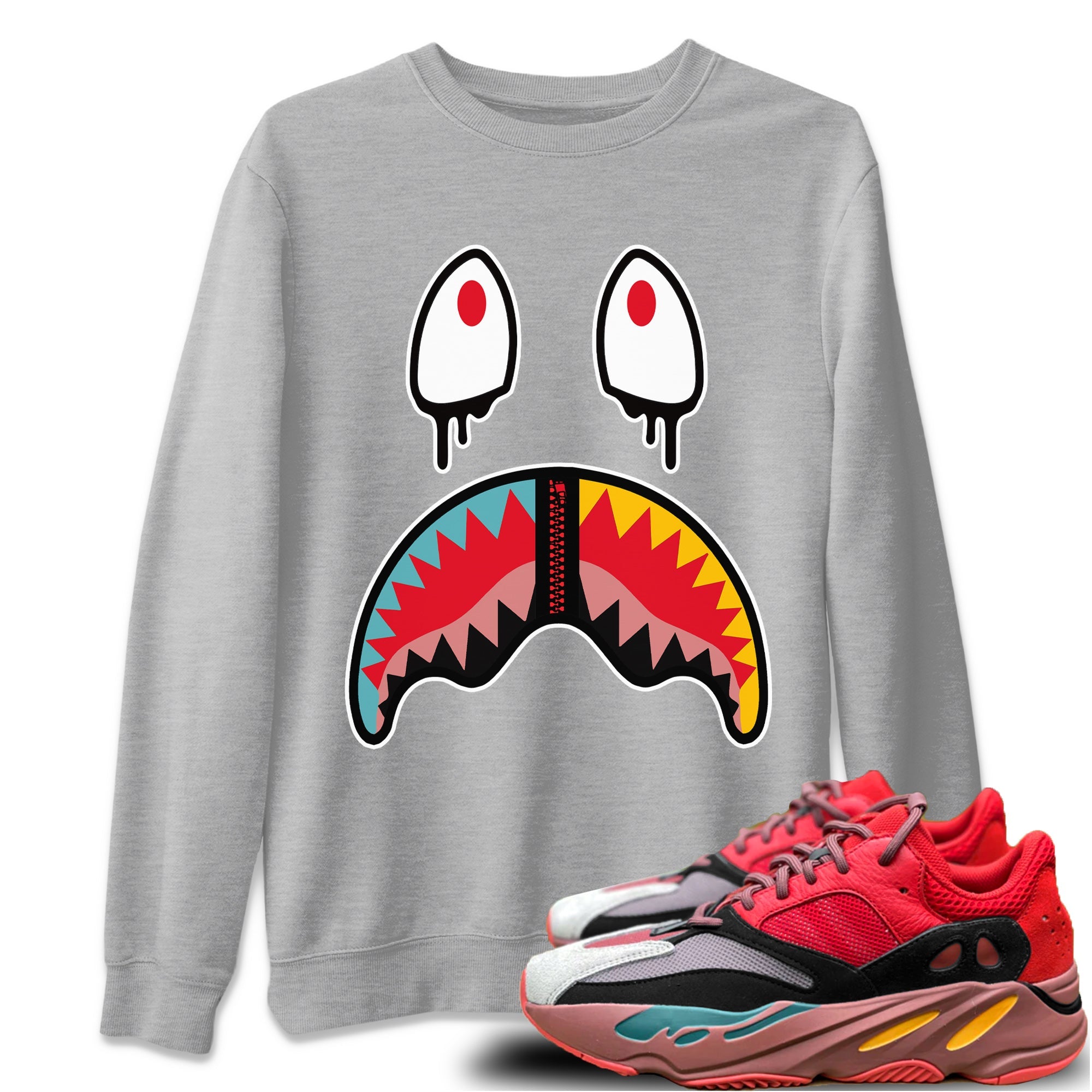 Shark Face Unisex Tops - Yeezy 700 Hi-Res Red