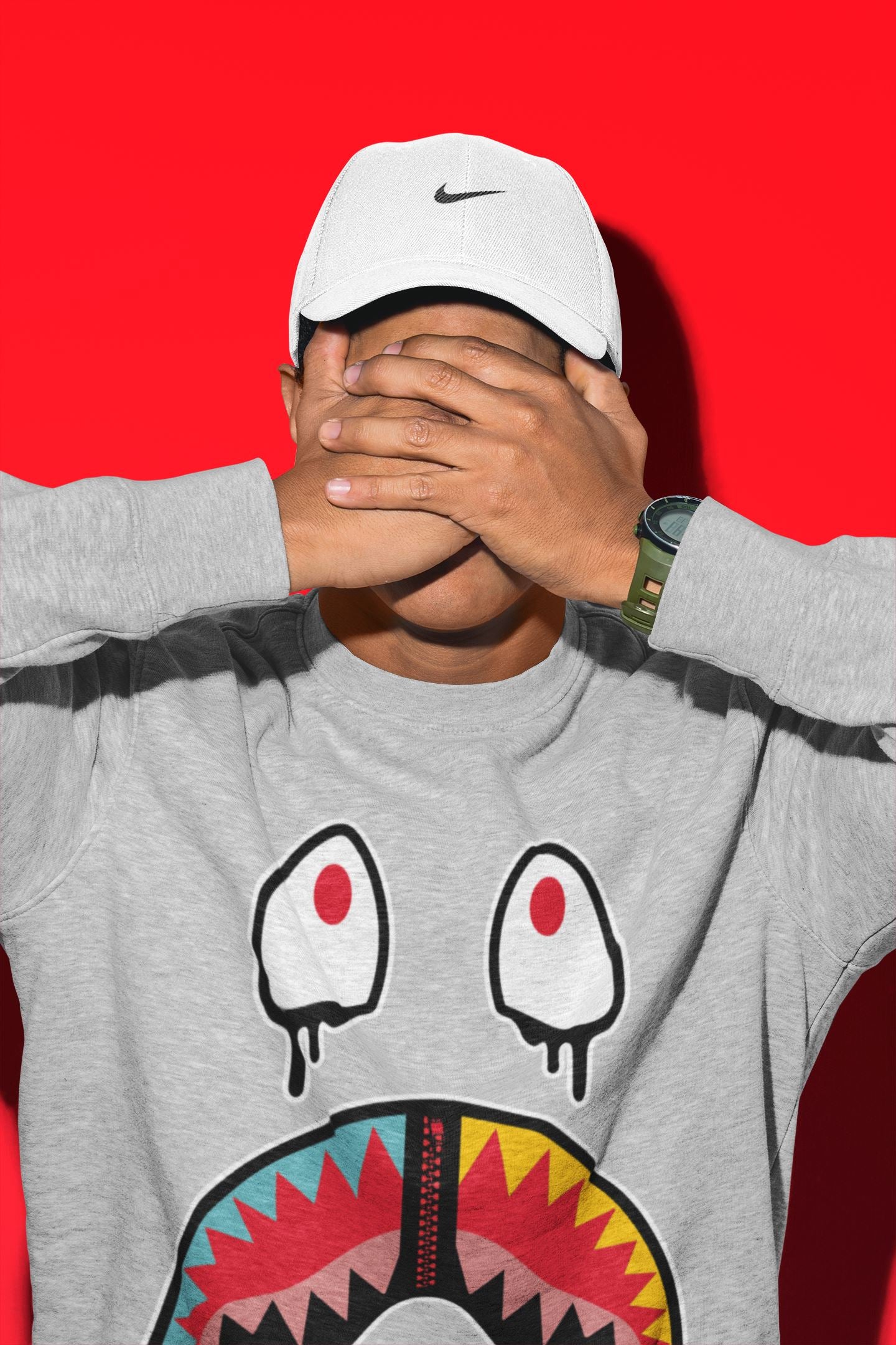 Shark Face Unisex Tops - Yeezy 700 Hi-Res Red