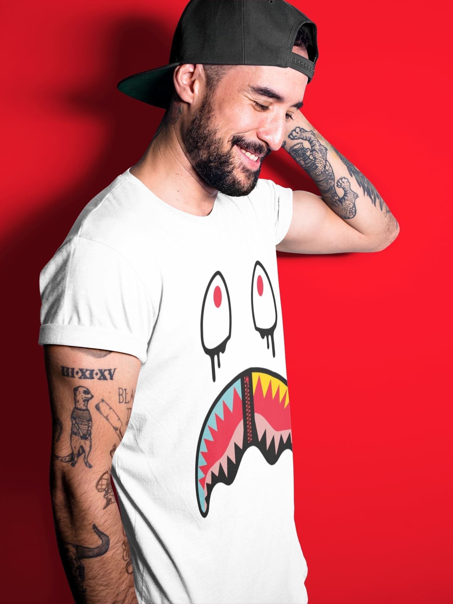 Shark Face Unisex Tops - Yeezy 700 Hi-Res Red
