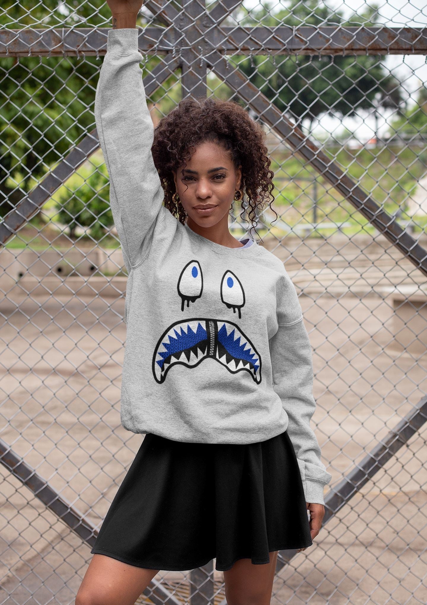 Shark Face Unisex Tops - Yeezy 350 Dazzling Blue