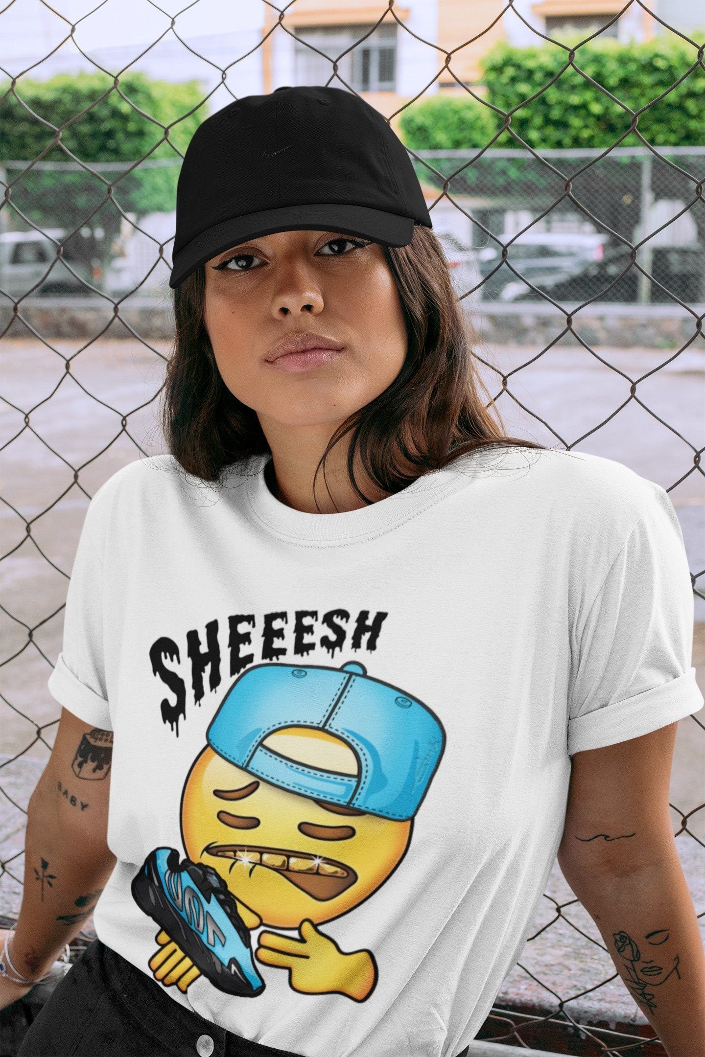 Sheesh Unisex Tops - Yeezy 700 Bright Cyan
