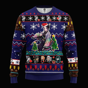 Shinobu Kocho Demon Slayer Anime Ugly Christmas Sweater Blue 1 Amazing Gift Idea Thanksgiving Gift ? Usalast
