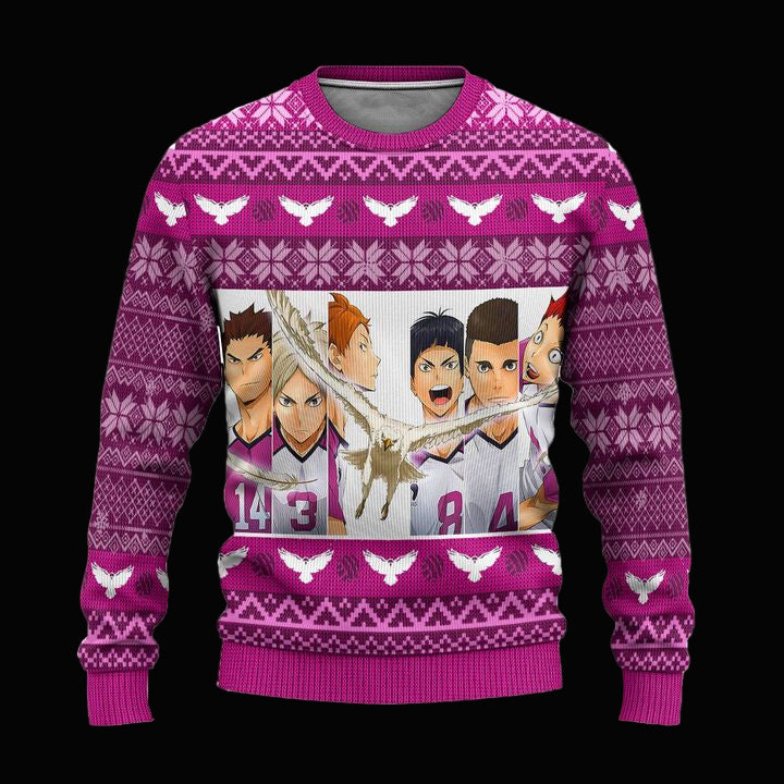 Shiratorizawa Academy Ugly Christmas Sweater Haikyuu Anime Xmas Gift ? Usalast
