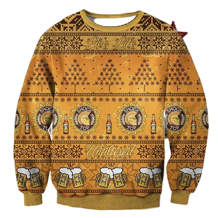 Shock Top Belgian White Beer Ugly Christmas Sweater 2022 ? Usalast