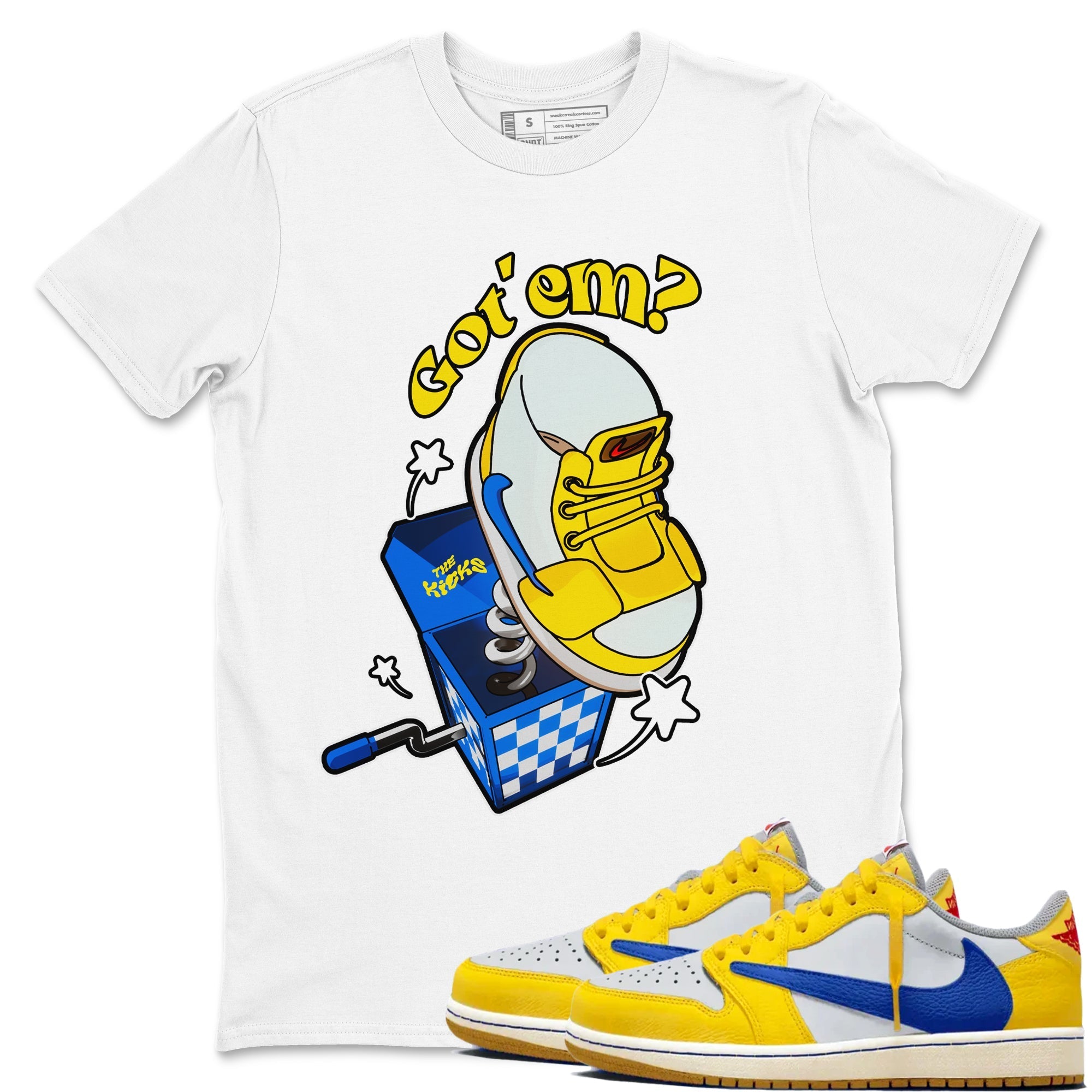 Shoe In The Box Sneaker Tees - Air Jordan 1 Travis Scott Canary