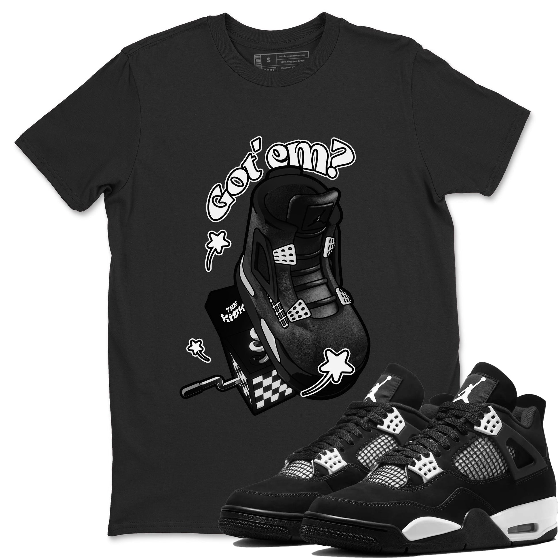 Shoe In The Box Sneaker Tees - Air Jordan 4 White Thunder