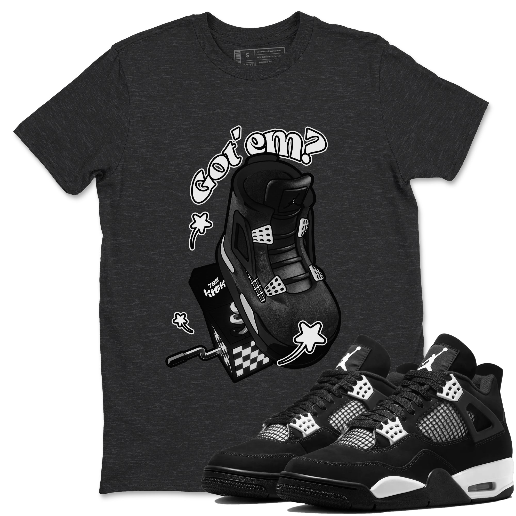Shoe In The Box Sneaker Tees - Air Jordan 4 White Thunder