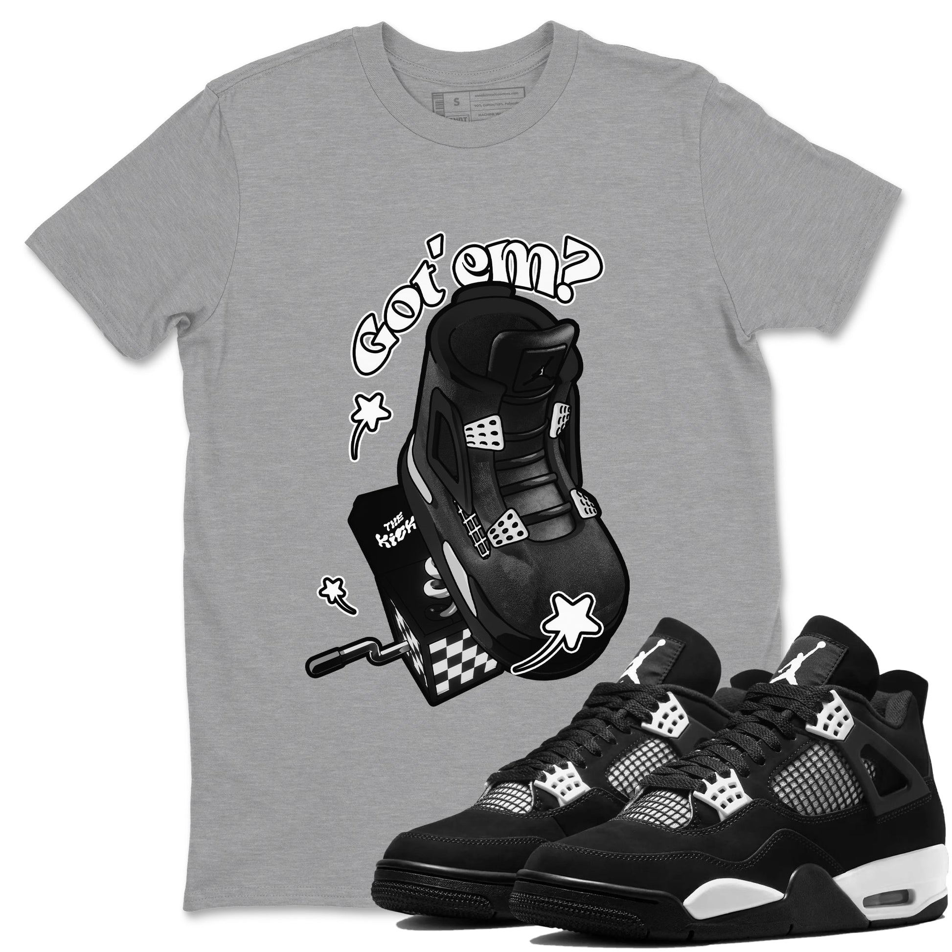 Shoe In The Box Sneaker Tees - Air Jordan 4 White Thunder
