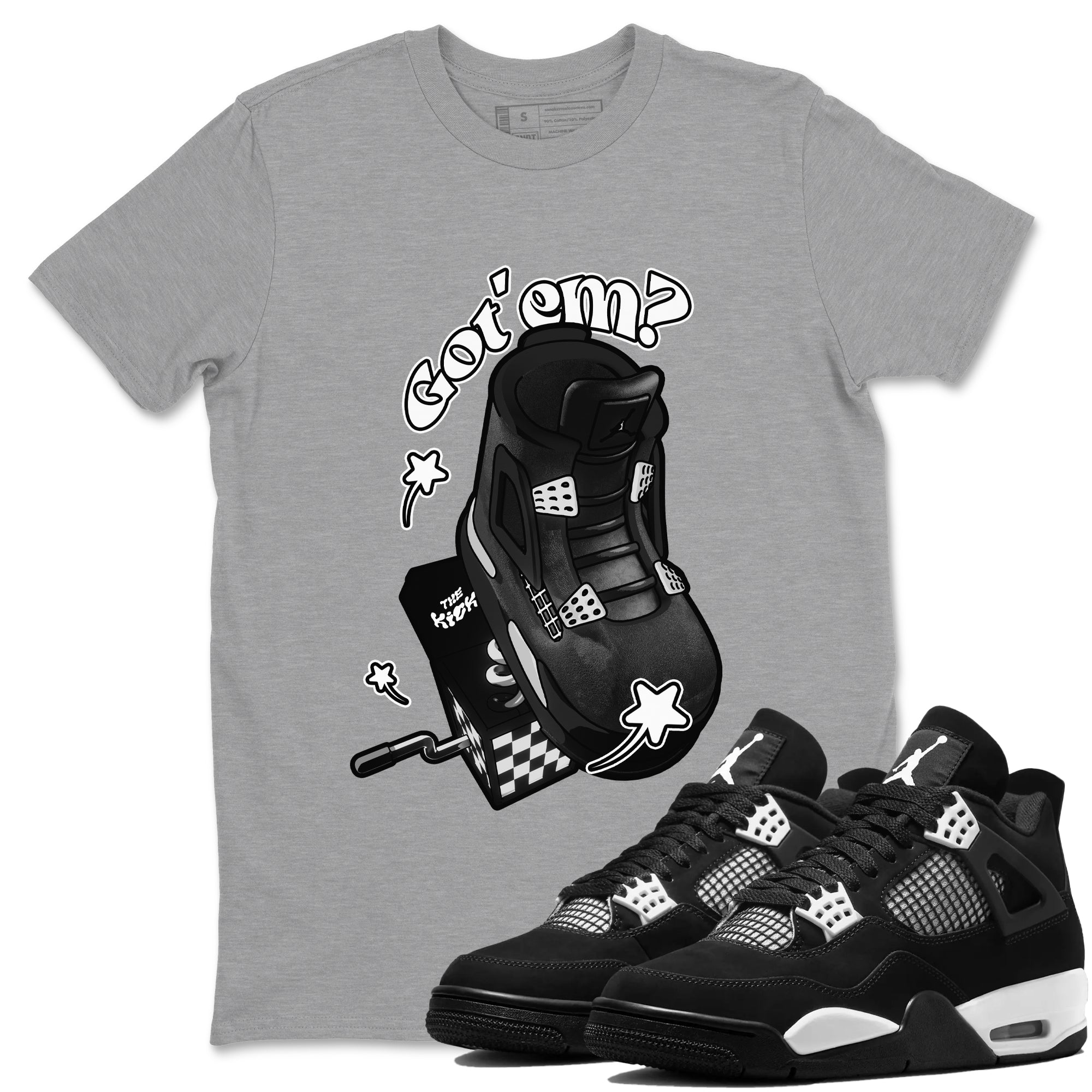 Shoe In The Box Sneaker Tees - Air Jordan 4 White Thunder
