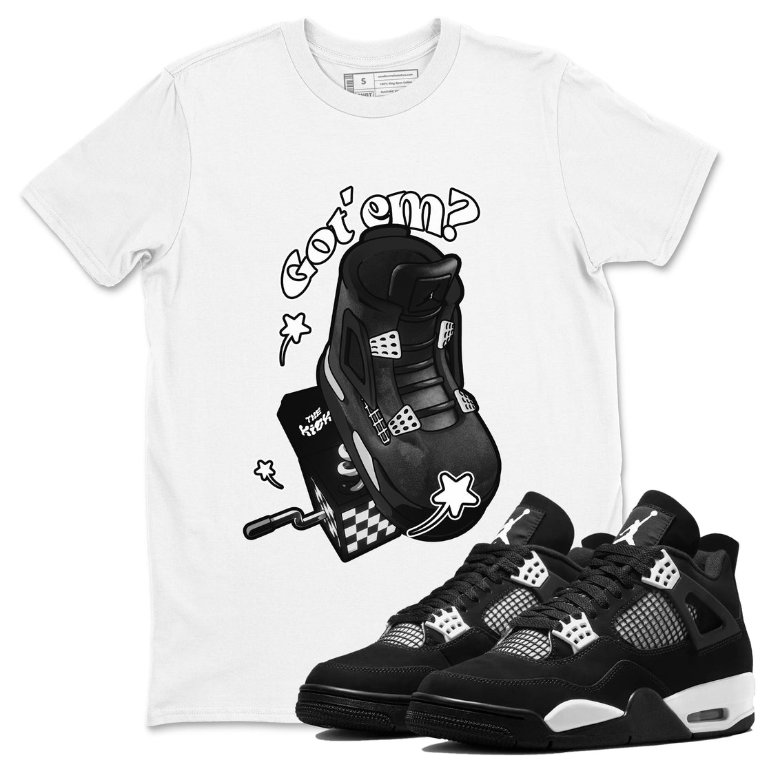 Shoe In The Box Sneaker Tees - Air Jordan 4 White Thunder