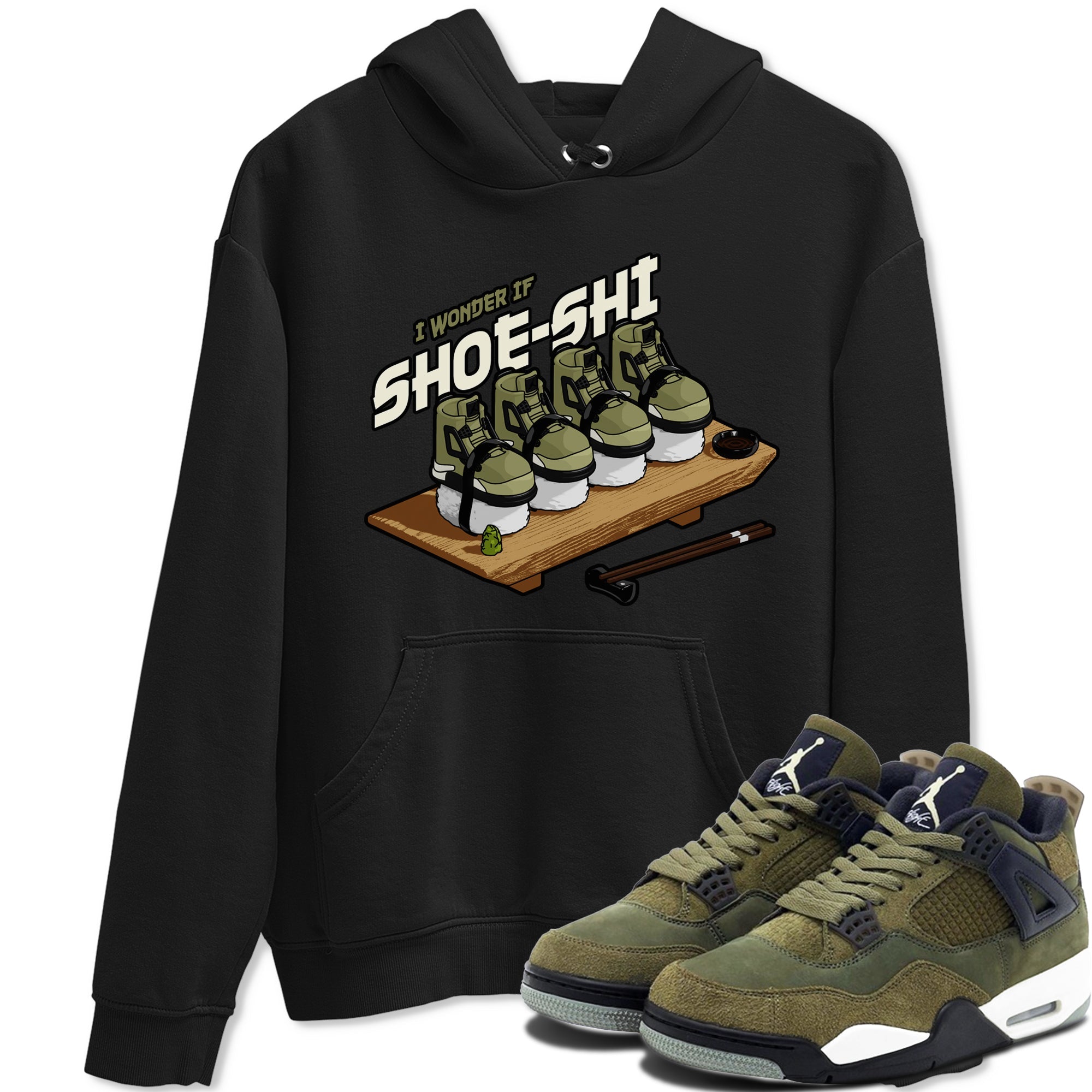 Shoe-Shi Sneaker Tee - Air Jordan 4 Medium Olive