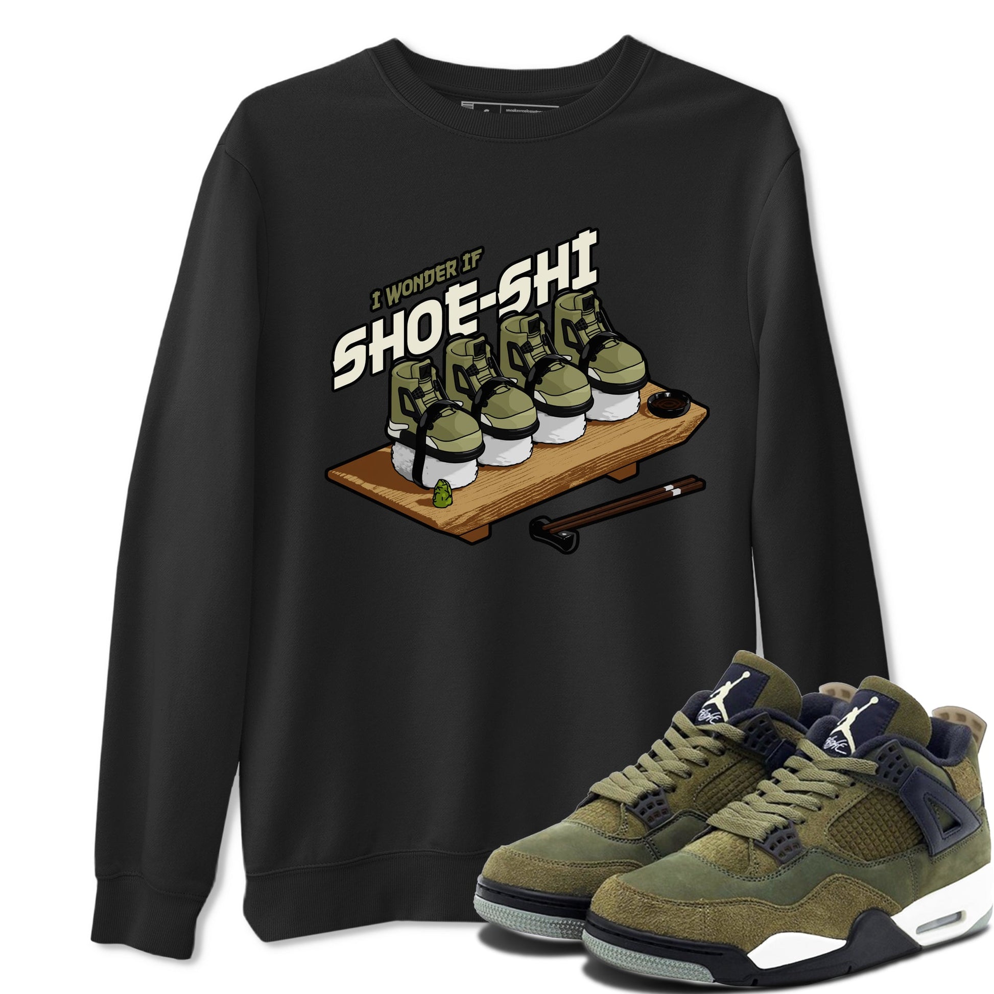 Shoe-Shi Sneaker Tee - Air Jordan 4 Medium Olive