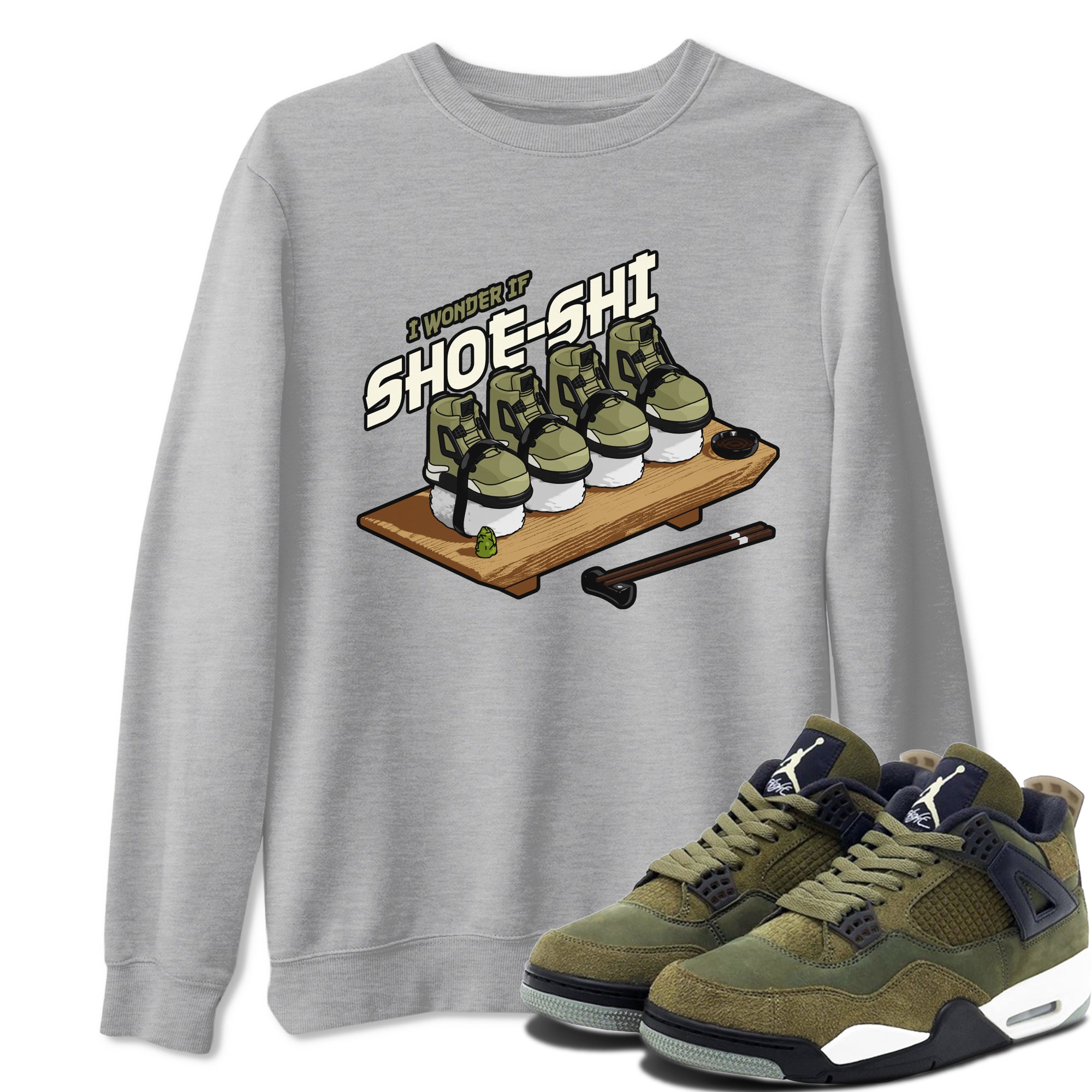 Shoe-Shi Sneaker Tee - Air Jordan 4 Medium Olive
