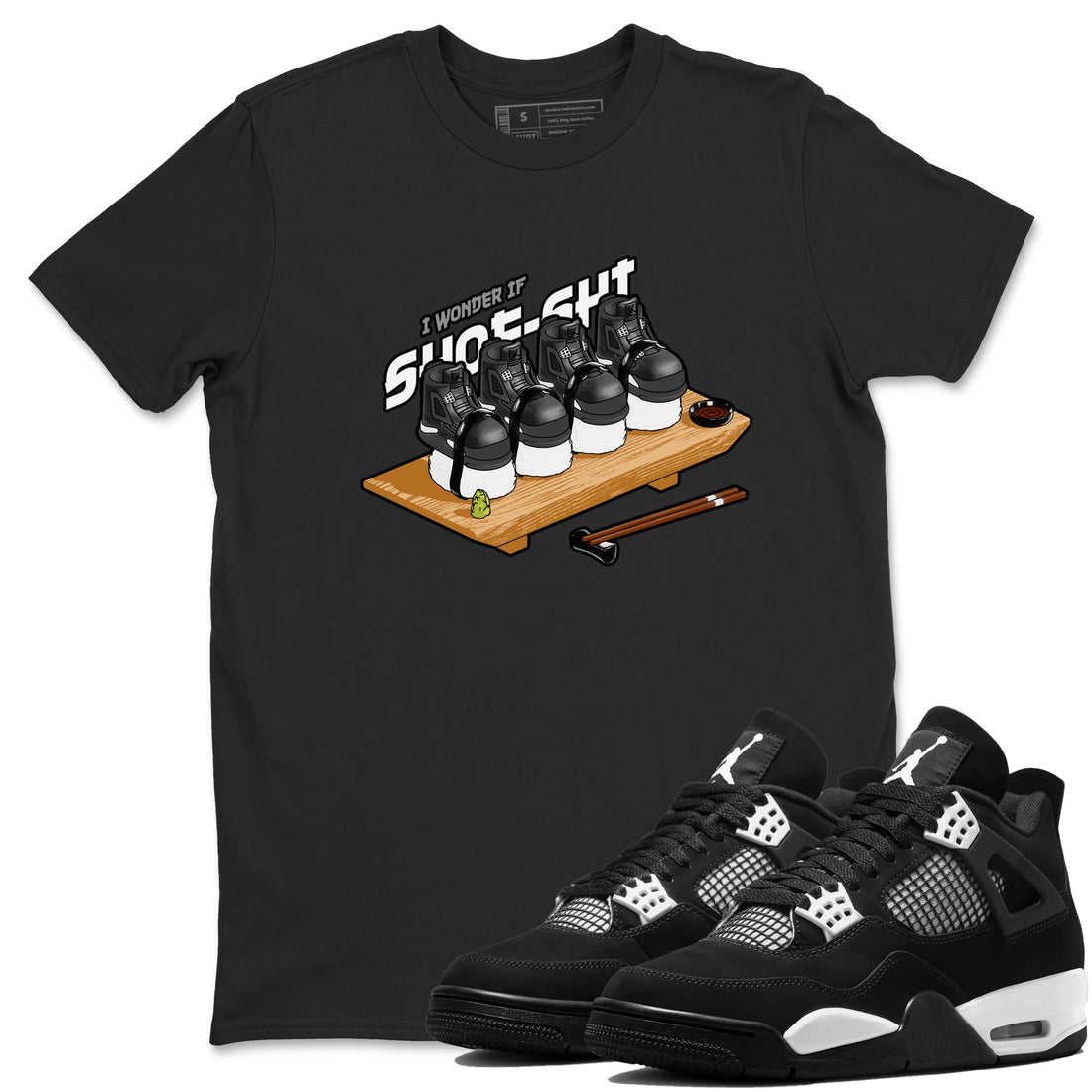 Shoe-Shi Sneaker Tees - Air Jordan 4 White Thunder