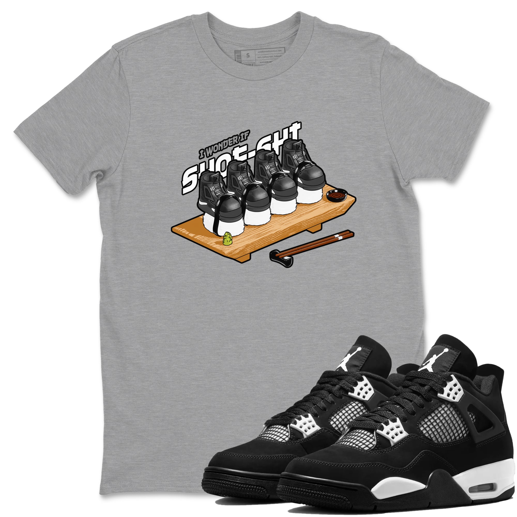 Shoe-Shi Sneaker Tees - Air Jordan 4 White Thunder