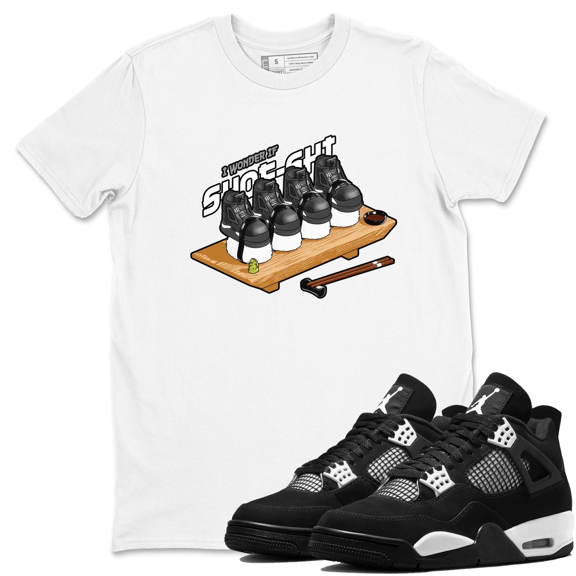 Shoe-Shi Sneaker Tees - Air Jordan 4 White Thunder