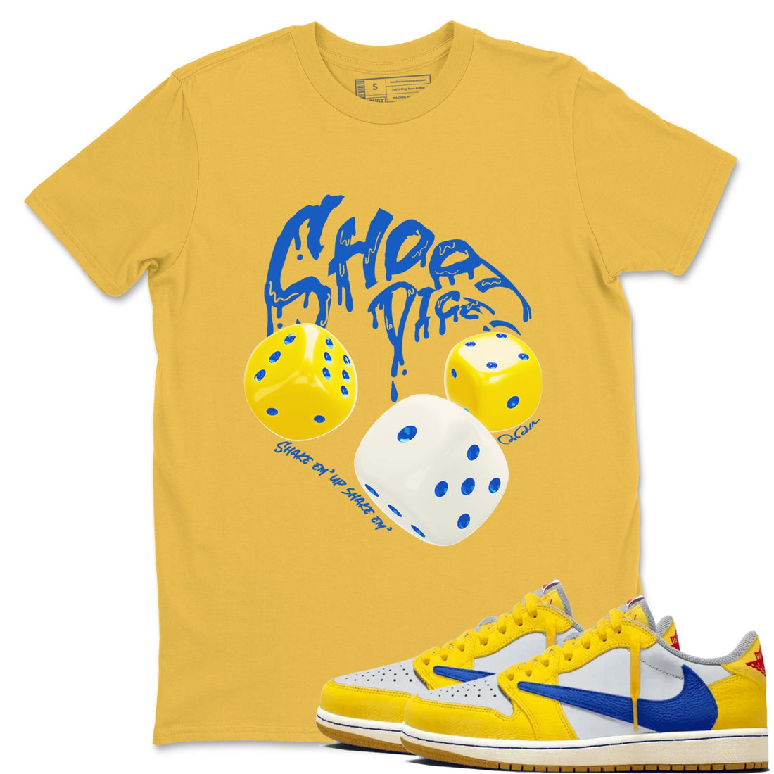 Shoot Dice Sneaker Tees - Air Jordan 1 Travis Scott Canary