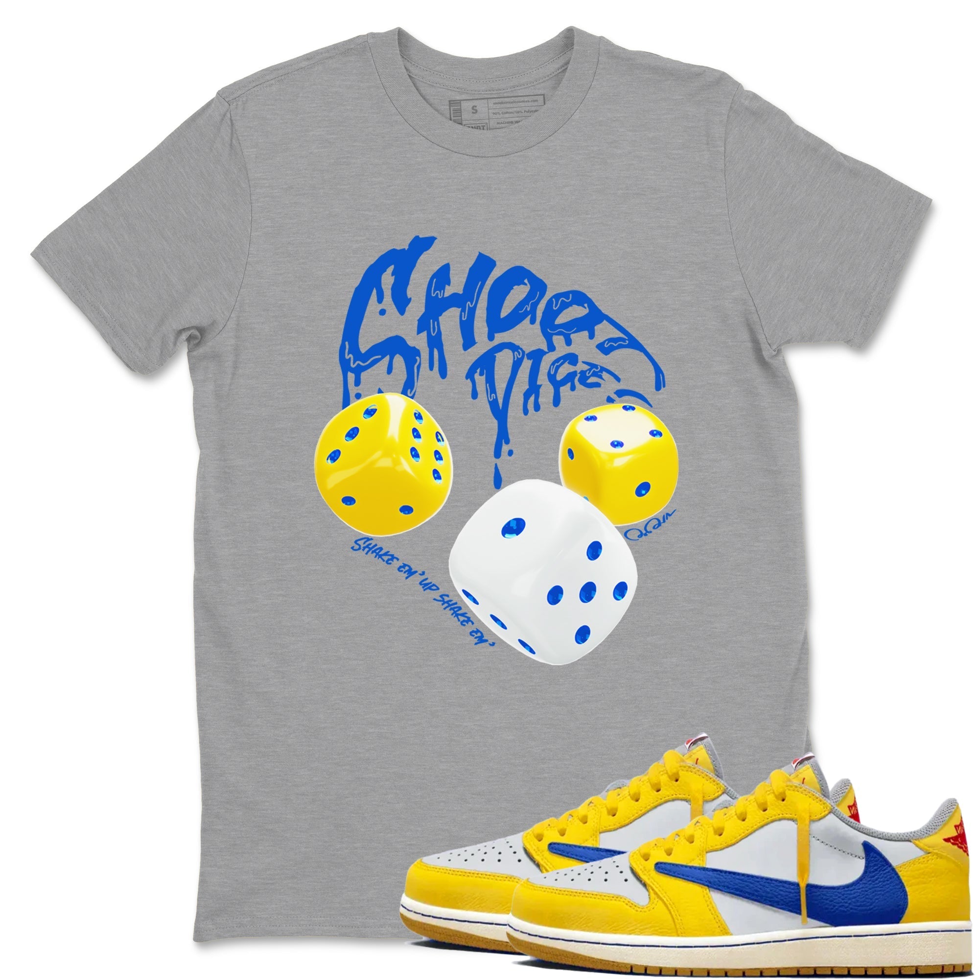 Shoot Dice Sneaker Tees - Air Jordan 1 Travis Scott Canary