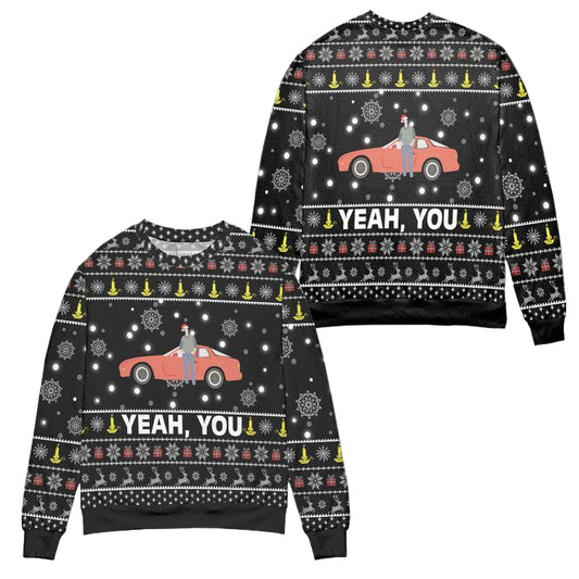 Sixteen Candles Yeah You Snowflake Pattern Ugly Christmas Sweater ? Black ? Usalast