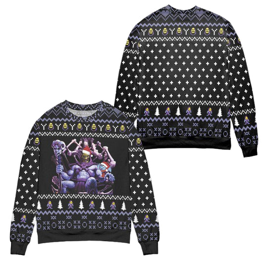 Skeletor And Panthor Art Snowflake Pattern Ugly Christmas Sweater ? Black ? Usalast