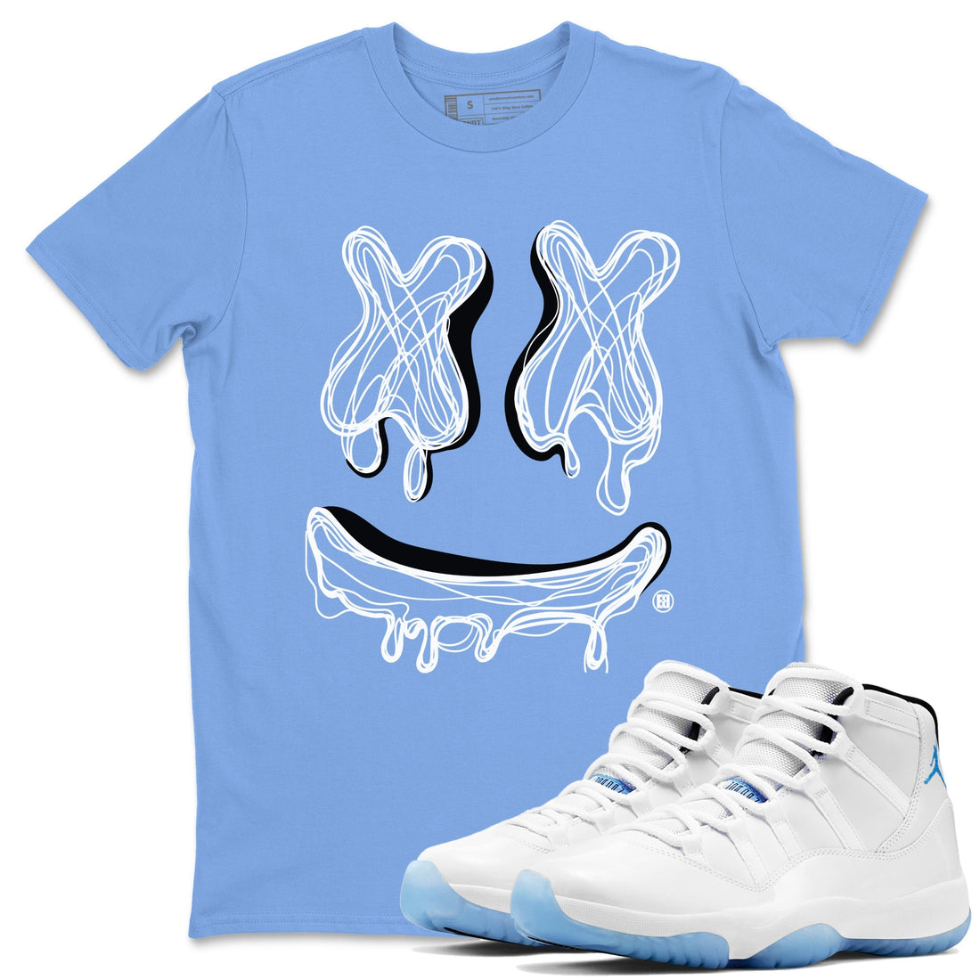 Smile Doodle Sneaker Tees - Air Jordan 11 Retro Legend Blue